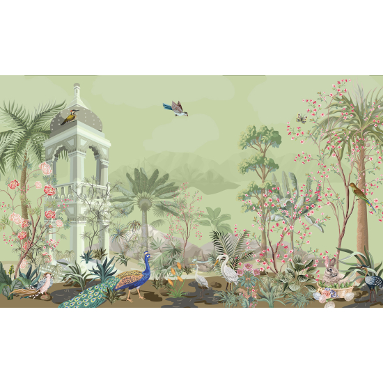 Papel pintado panorámico - Jardín de Pájaros