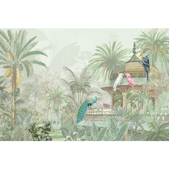 Papel pintado panorámico - Jardín de Pájaros