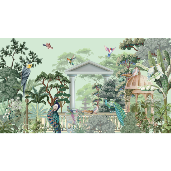 Papel pintado panorámico - Jardín de Pájaros