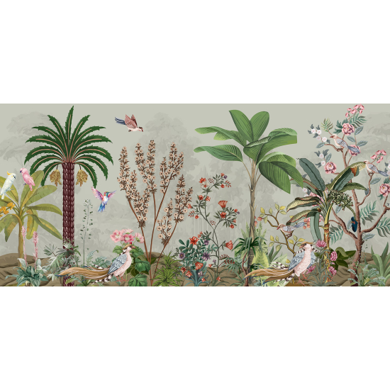 Papel pintado panorámico - Jardín de Pájaros