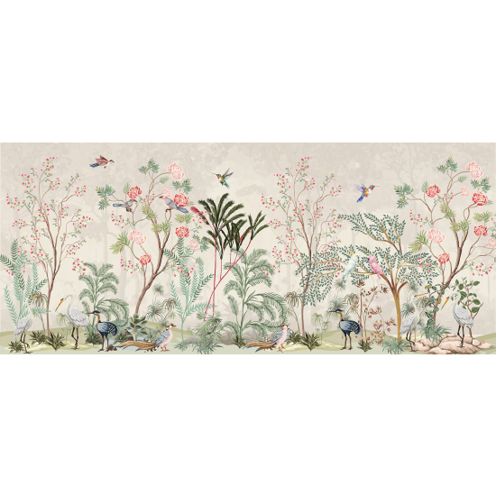 Papel pintado panorámico - Jardín de Pájaros