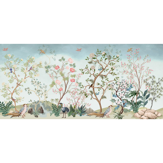 Papel pintado panorámico - Jardín de Pájaros