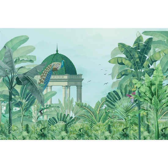 Papel pintado panorámico - Jardín de Pájaros