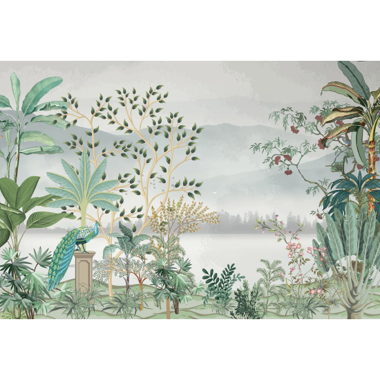 Papel pintado panorámico - Jardín de Pájaros