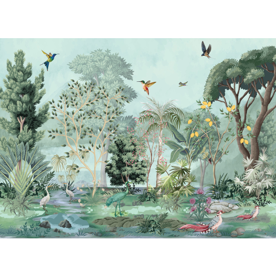 Papel pintado panorámico - Jardín de Pájaros