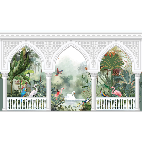 Papel pintado panorámico - Jardín de Pájaros