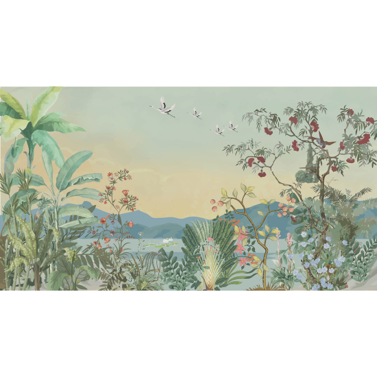 Papel pintado panorámico - Jardín de Pájaros