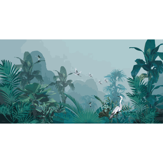 Papel pintado panorámico - Jardín de Pájaros
