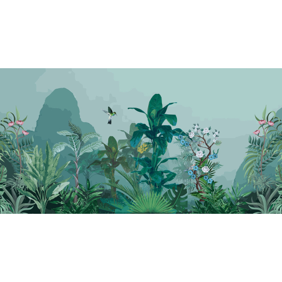 Papel pintado panorámico - Jardín de Pájaros