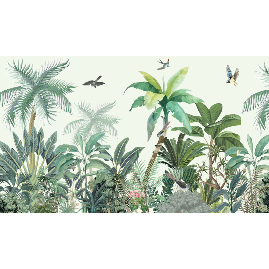 Papel pintado panorámico - Jardín de Pájaros