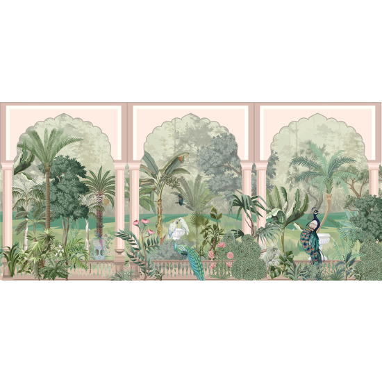 Papel pintado panorámico - Jardín de Pájaros