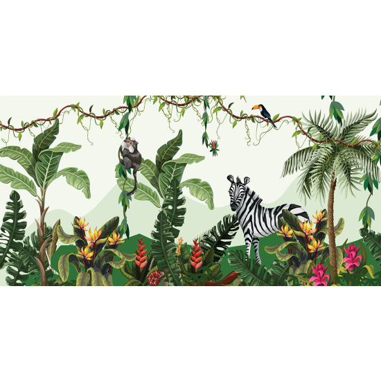 Papel pintado panorámico - Jungla Animales