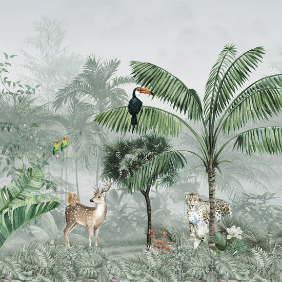 Papel pintado panorámico - Jungla Animales