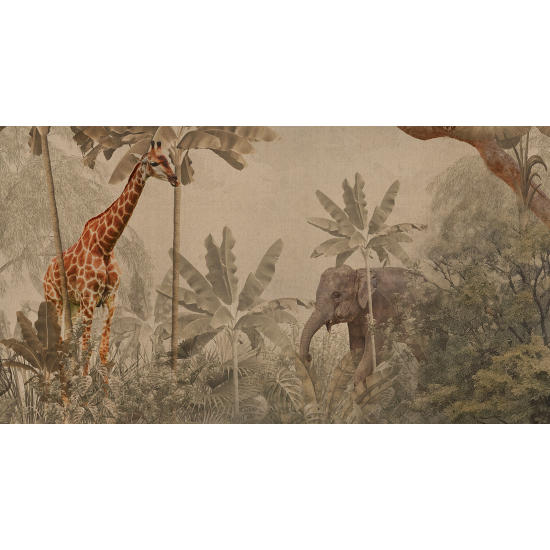 Papel pintado panorámico - Jungla Animales