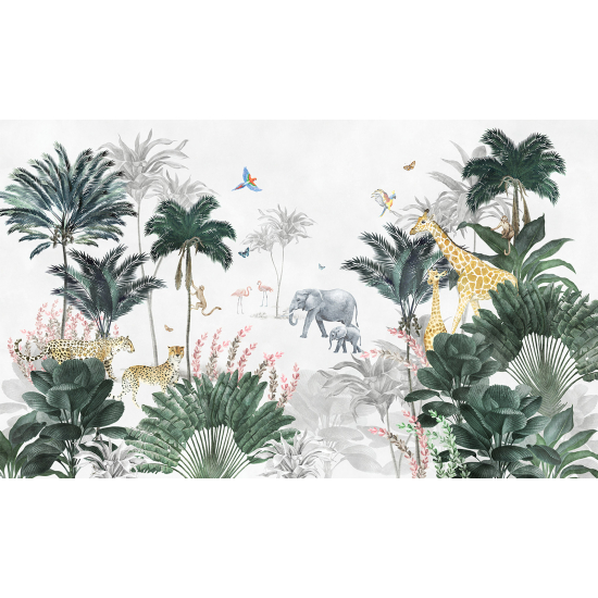 Papel pintado panorámico - Jungla Animales