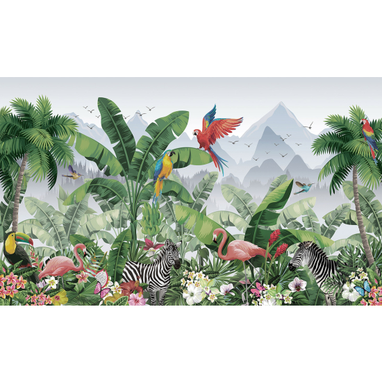 Papel pintado panorámico - Jungla Animales
