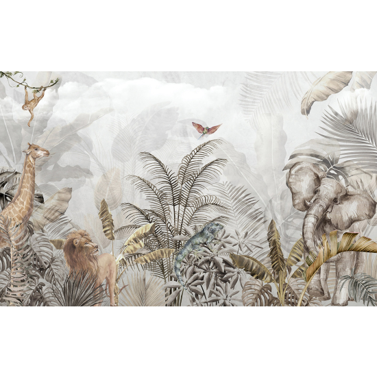 Papel pintado panorámico - Jungla Animales
