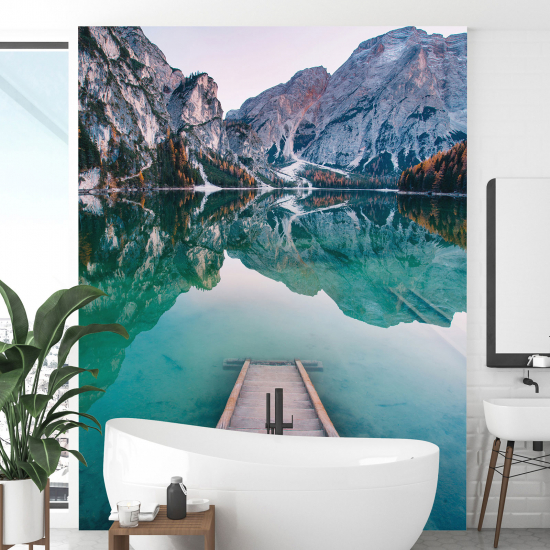 Papel pintado panorámico - Lago Montañas
