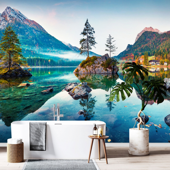 Papel pintado panorámico - Lago Montañas