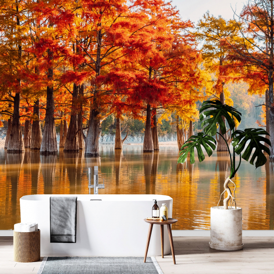 Papel pintado panorámico - Lago Otoño