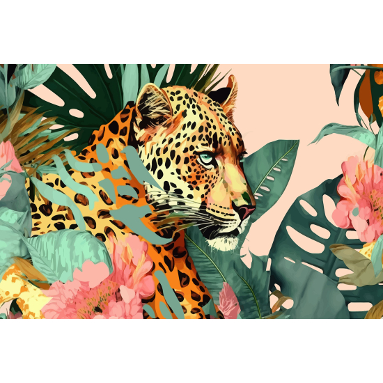 Papel pintado panorámico - Leopardo de la Jungla
