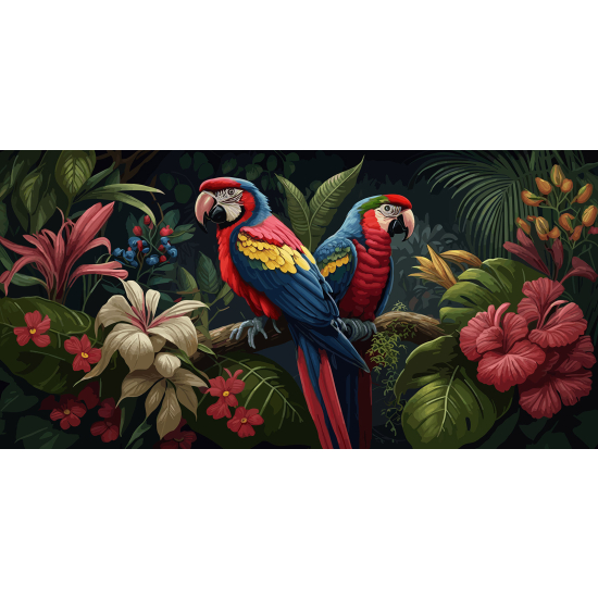 Papel pintado panorámico - Loros