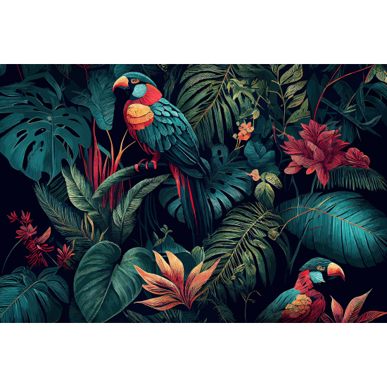 Papel pintado panorámico - Loros