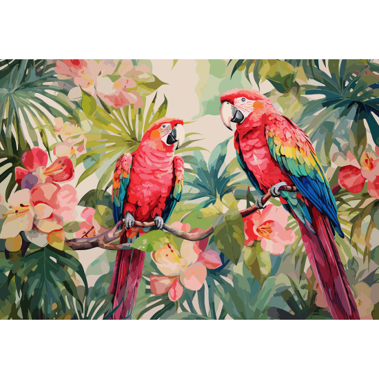 Papel pintado panorámico - Loros
