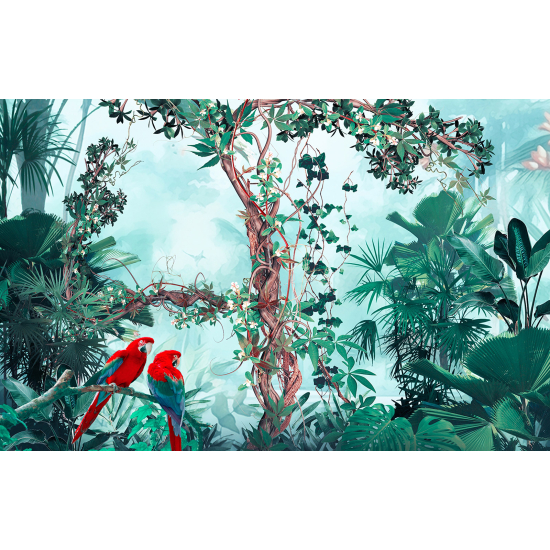 Papel pintado panorámico - Loros