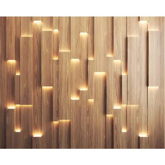 Papel pintado panorámico - Madera 3D
