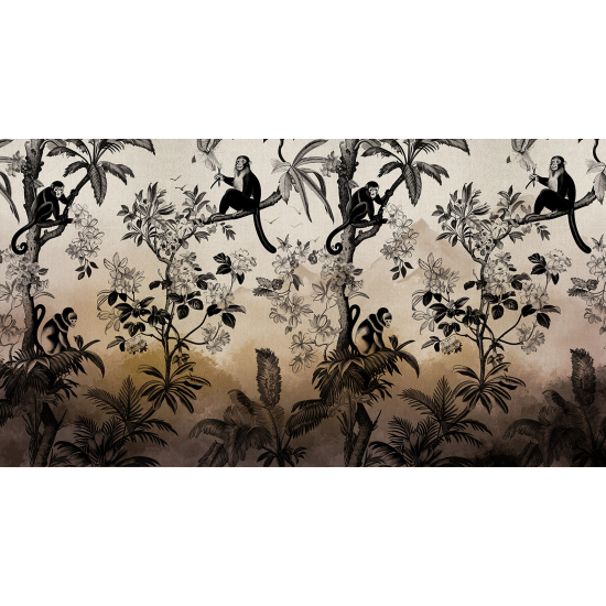 Papel pintado panorámico - Monos
