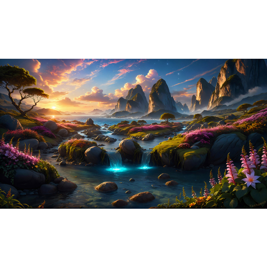 Papel pintado panorámico - Montañas