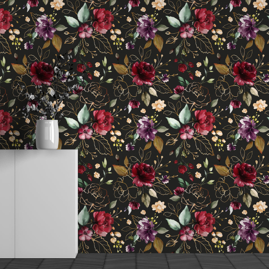 Papel pintado panorámico - Motivo Flores