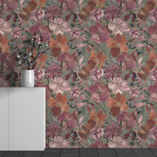 Papel pintado panorámico - Motivo Flores