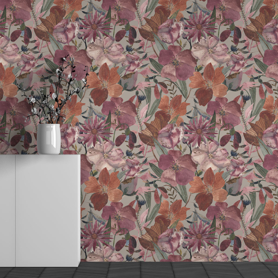 Papel pintado panorámico - Motivo Flores