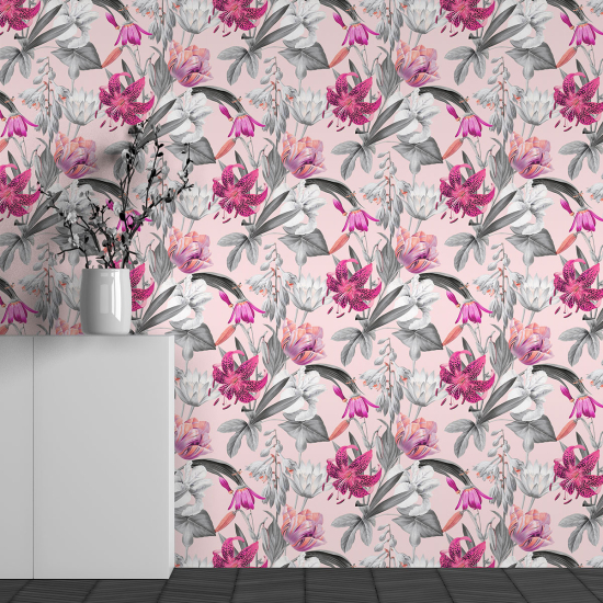 Papel pintado panorámico - Motivo Flores