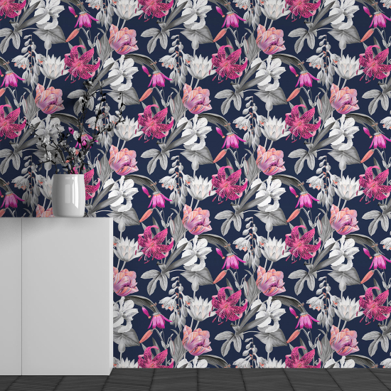 Papel pintado panorámico - Motivo Flores