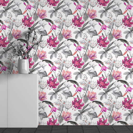 Papel pintado panorámico - Motivo Flores