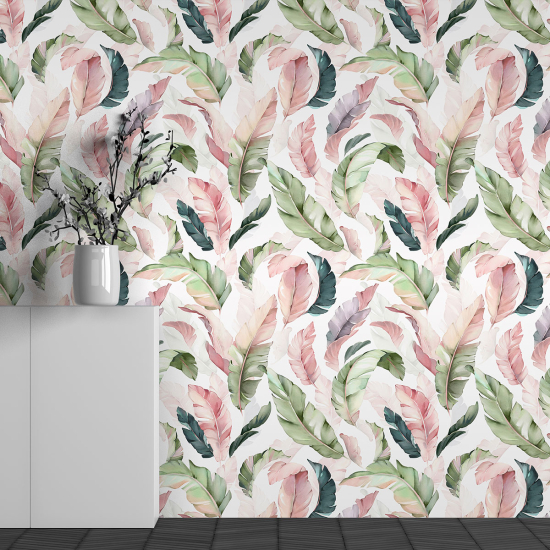 Papel pintado panorámico - Motivo Hojas tropicales