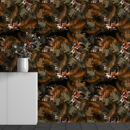 Papel pintado panorámico - Motivo Hojas tropicales