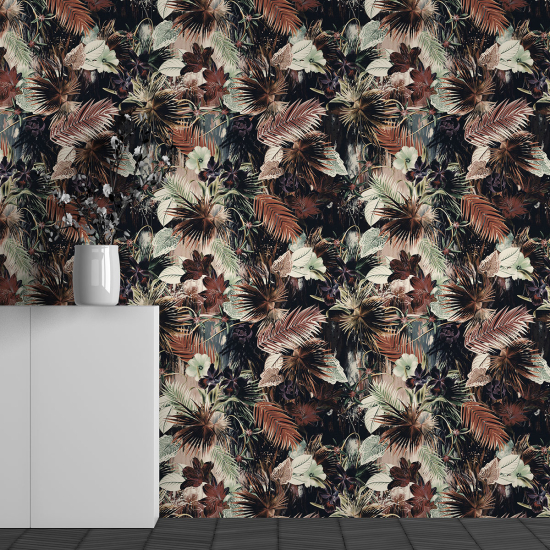 Papel pintado panorámico - Motivo Hojas tropicales