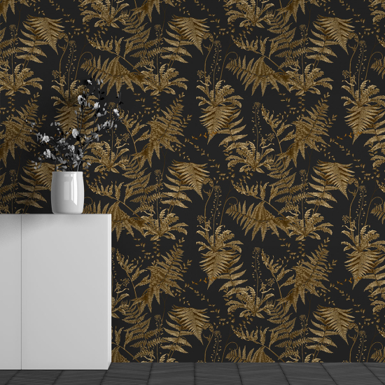 Papel pintado panorámico - Motivo Hojas tropicales