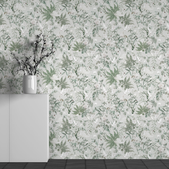 Papel pintado panorámico - Motivo Hojas tropicales