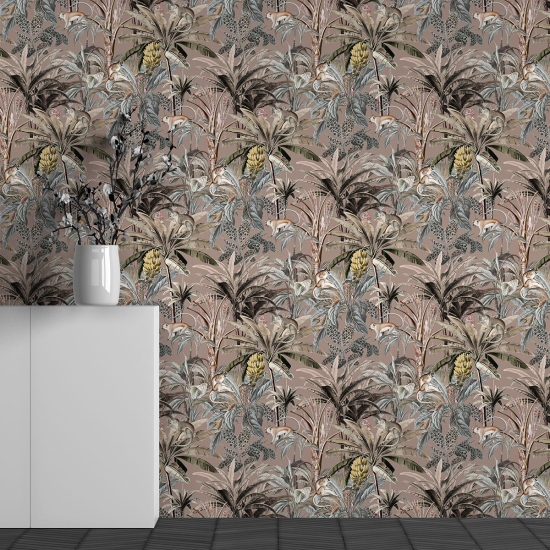 Papel pintado panorámico - Motivo Hojas tropicales