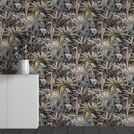 Papel pintado panorámico - Motivo Hojas tropicales