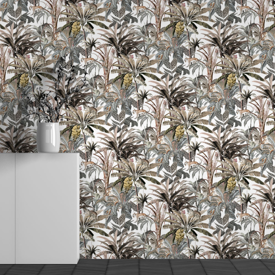 Papel pintado panorámico - Motivo Hojas tropicales