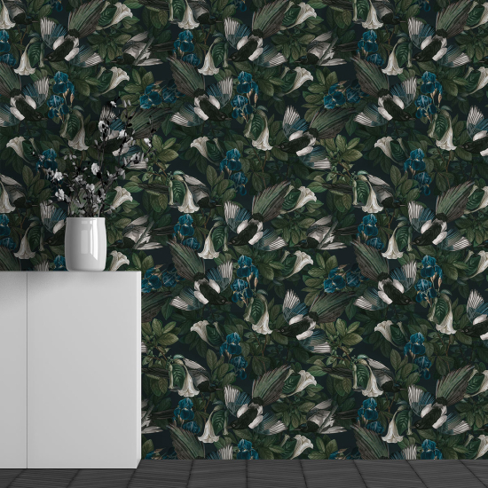 Papel pintado panorámico - Motivo Hojas tropicales