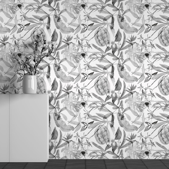 Papel pintado panorámico - Motivo Hojas Tropicales