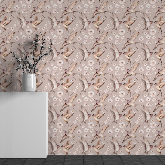 Papel pintado panorámico - Motivo Pájaros