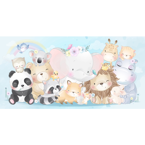 Papel pintado panorámico Niños - Animales